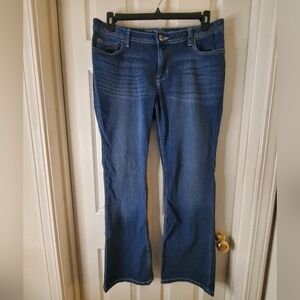 Crafted By Lee Womens 14M Dark Wash Stretch Denim Mid Rise Bootcut Jeans